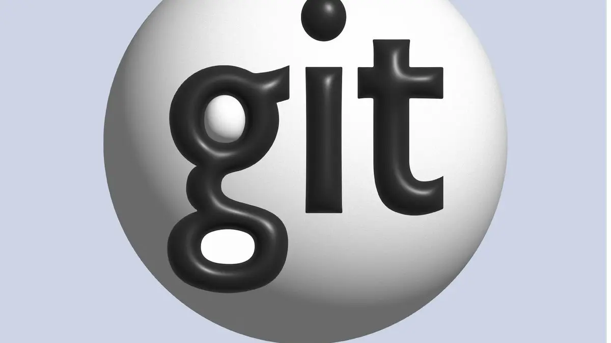 A white 3D sphere with the word git written on it
