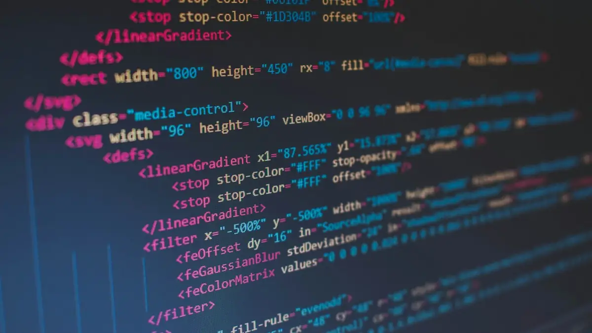 Lines of code on a dark screen